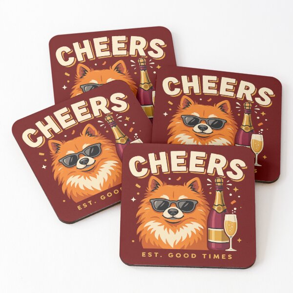 Item preview, Funny Pomeranian Dog Cheers Gift | Cute Puppy Champagne Drinker Graphic designed and sold by PrintSpire Studios.