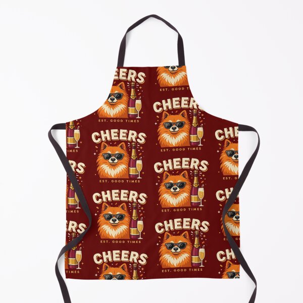 Item preview, Funny Pomeranian Dog Cheers Gift | Cute Puppy Champagne Drinker Graphic designed and sold by PrintSpire Studios.