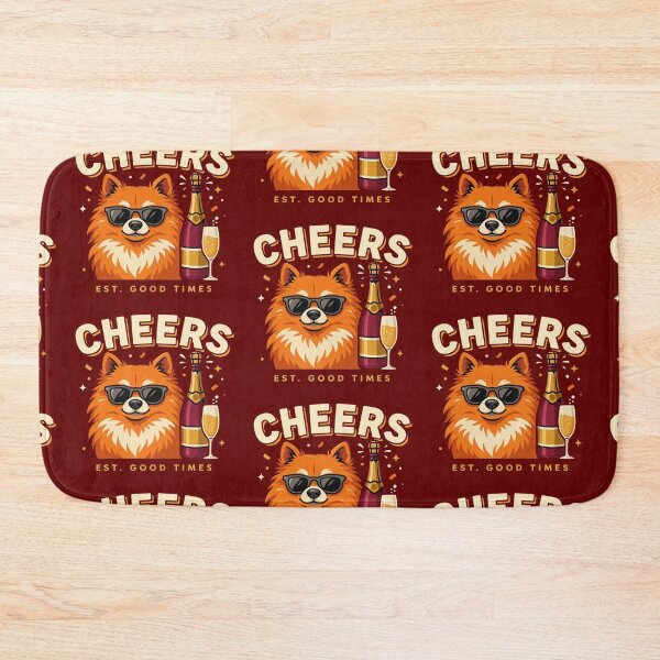 Item preview, Funny Pomeranian Dog Cheers Gift | Cute Puppy Champagne Drinker Graphic designed and sold by PrintSpire Studios.
