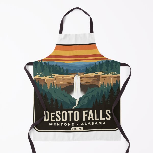 Item preview, DeSoto Falls Mentone Retro Sunset Stripes Badge Sticker designed and sold by DetourDgn.