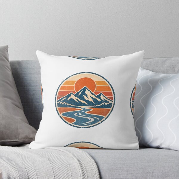Item preview, Vintage Retro Sunset Mountains Winding River Distressed Graphic designed and sold by Aura Craft Co..