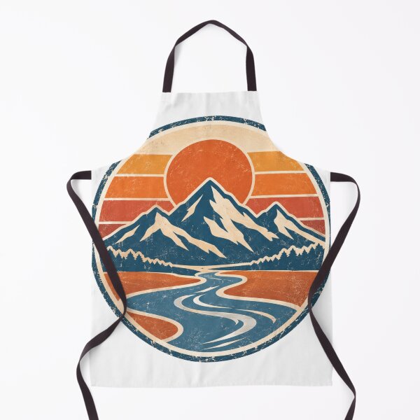 Item preview, Vintage Retro Sunset Mountains Winding River Distressed Graphic designed and sold by Aura Craft Co..