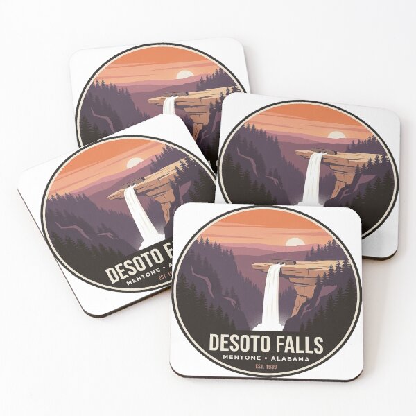 Item preview, DeSoto Falls Mentone Sunset Gorge Circle Badge Sticker designed and sold by DetourDgn.
