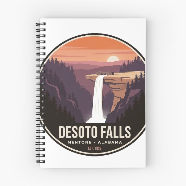 Item preview, DeSoto Falls Mentone Sunset Gorge Circle Badge Sticker designed and sold by DetourDgn.