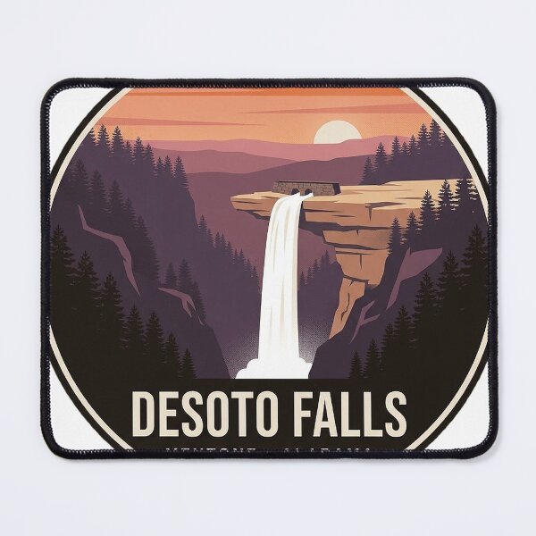 Item preview, DeSoto Falls Mentone Sunset Gorge Circle Badge Sticker designed and sold by DetourDgn.