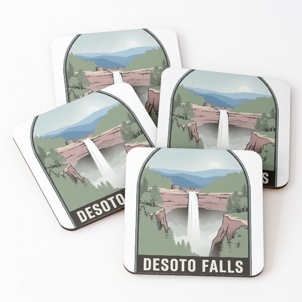 Item preview, DeSoto Falls Mentone Misty Spring Canyon Badge Sticker designed and sold by DetourDgn.