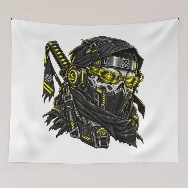 Item preview, Cyberpunk Techwear Cyber Shinobi Skull Art designed and sold by RiteshCenter .