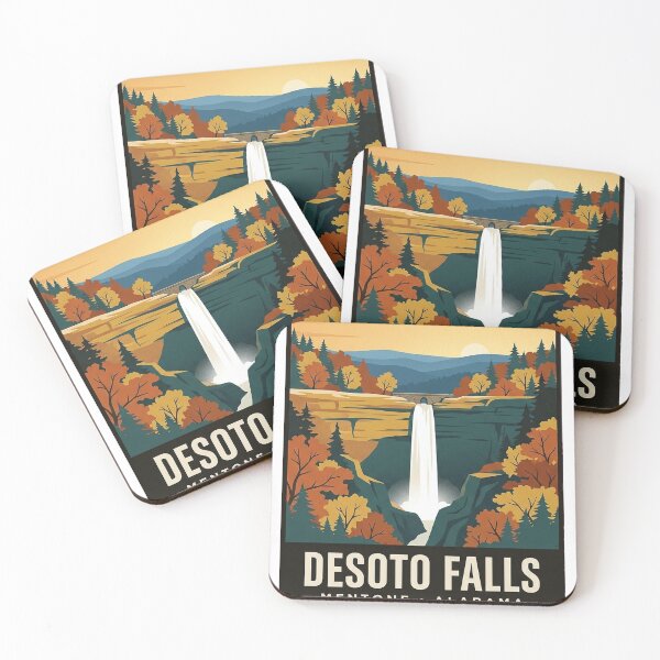 Item preview, DeSoto Falls Mentone Autumn Canyon Badge Sticker designed and sold by DetourDgn.