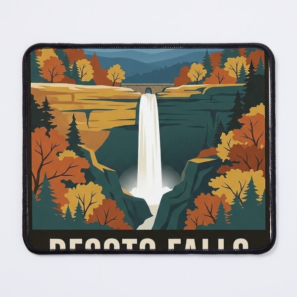 Item preview, DeSoto Falls Mentone Autumn Canyon Badge Sticker designed and sold by DetourDgn.