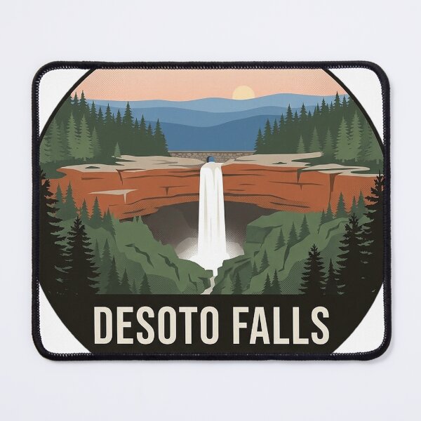 Item preview, DeSoto Falls Mentone Sunrise Overlook Badge Sticker designed and sold by DetourDgn.