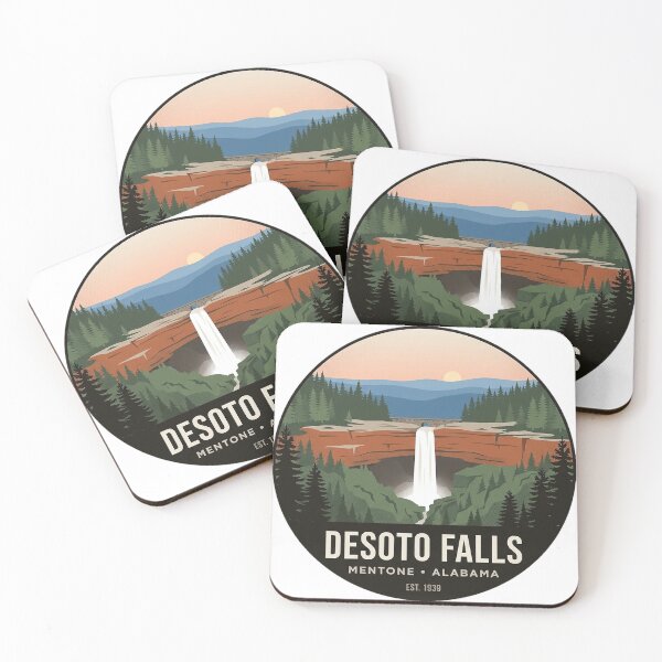 Item preview, DeSoto Falls Mentone Sunrise Overlook Badge Sticker designed and sold by DetourDgn.