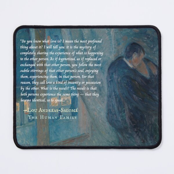 Item preview, Lou Andreas-Salomé quote: Do you know what love is? I mean the most profound thing about it? designed and sold by artbleed.