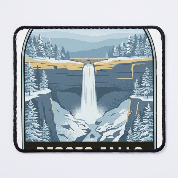 Item preview, DeSoto Falls Mentone Snowy Gorge Arched Badge Sticker designed and sold by DetourDgn.