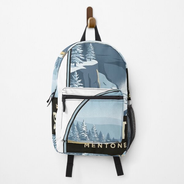 Item preview, DeSoto Falls Mentone Snowy Gorge Arched Badge Sticker designed and sold by DetourDgn.