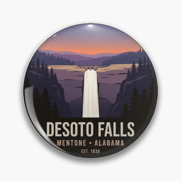 Item preview, DeSoto Falls Mentone Twilight Canyon Badge Sticker designed and sold by DetourDgn.