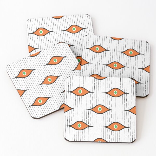 Item preview, Spooky Eyes Pattern 1 - Pumpkin Orange, Green and BW designed and sold by Daniel Bevis Design.