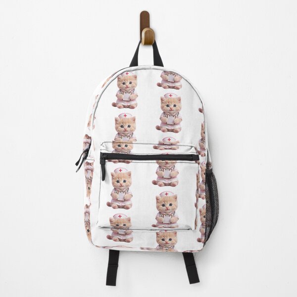 Item preview, Paws & Care - Super Cute Cat Nurse with Stethoscope & Clipboard | Fluffy Ginger Kitten in White Nurse Uniform with Red Cross  designed and sold by HoMya.