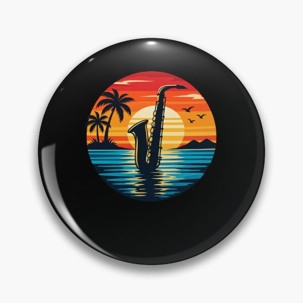Item preview, Saxophone Sunset Tropical Musician Music Lover designed and sold by drawwiika+44.