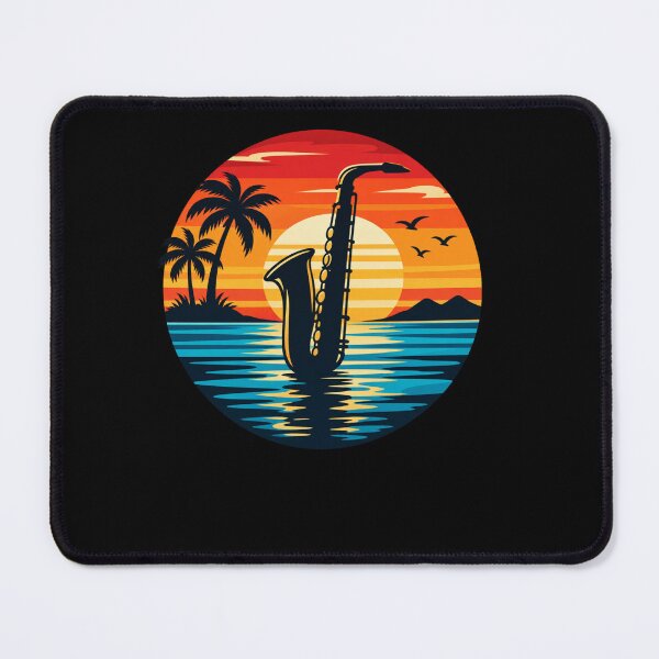 Item preview, Saxophone Sunset Tropical Musician Music Lover designed and sold by drawwiika+44.