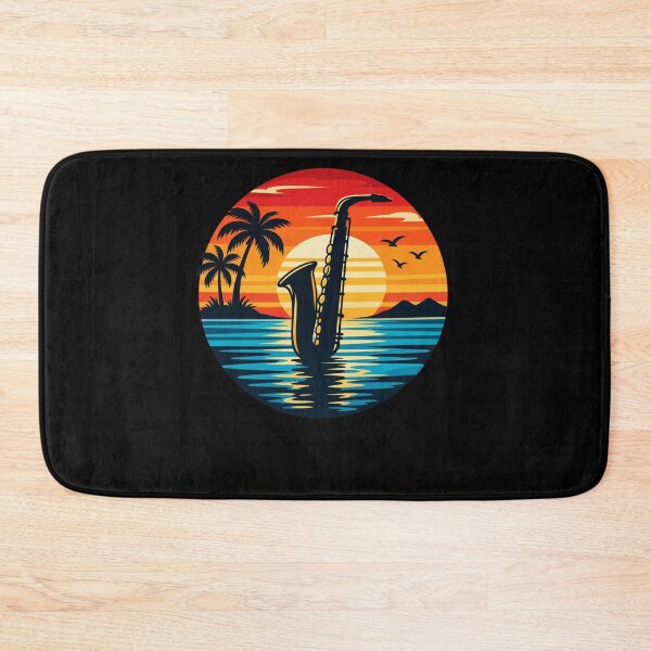 Item preview, Saxophone Sunset Tropical Musician Music Lover designed and sold by drawwiika+44.