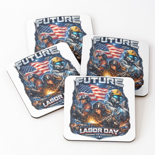 Item preview, Futuristic workday, patriotic American style, cyberpunk workforce. designed and sold by Nela-&-Lena.