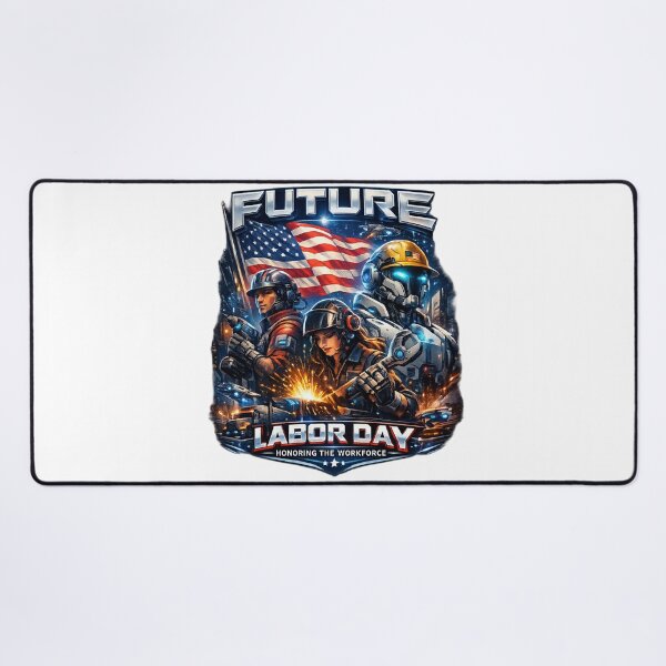 Item preview, Futuristic workday, patriotic American style, cyberpunk workforce. designed and sold by Nela-&-Lena.