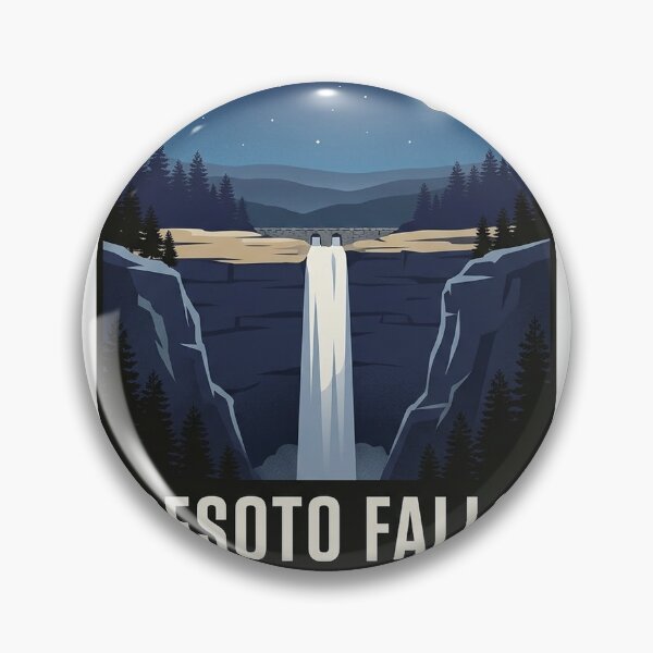 Item preview, DeSoto Falls Mentone Starry Night Canyon Badge Sticker designed and sold by DetourDgn.