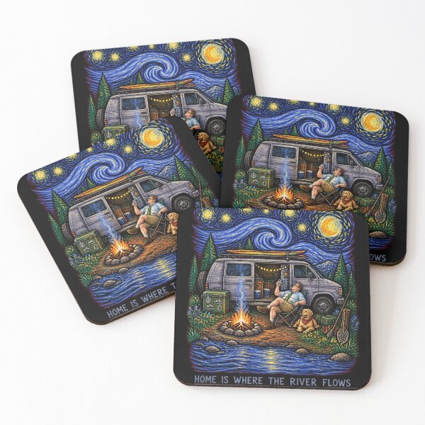 Item preview, Van Life Camping Starry Night River Dog-58 designed and sold by JordonWeissnat.