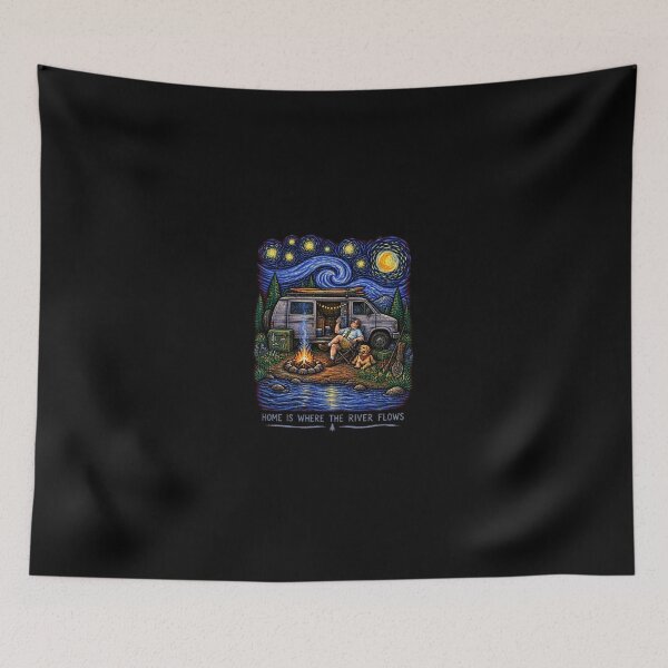 Item preview, Van Life Camping Starry Night River Dog-58 designed and sold by JordonWeissnat.