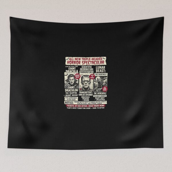 Item preview, Triple-Headed Horror Spectacular Vintage Monster Art-17 designed and sold by JordonWeissnat.