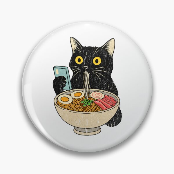 Item preview, Cat Eating Ramen designed and sold by 68MadagascarZoo.