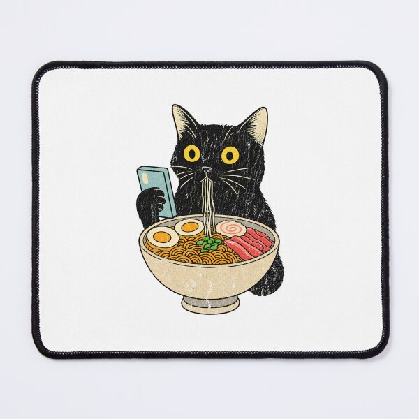 Item preview, Cat Eating Ramen designed and sold by 68MadagascarZoo.
