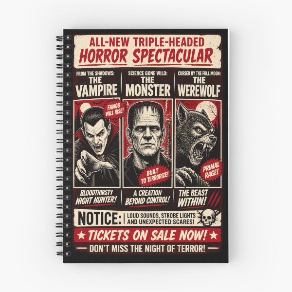 Item preview, Triple Headed Horror Spectacular Vampire Monster Werewolf-23 designed and sold by JordonWeissnat.