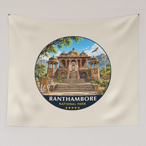 Item preview, Ranthambore National Park India – Vintage Tiger Safari Adventure designed and sold by Gideon Emmerich.