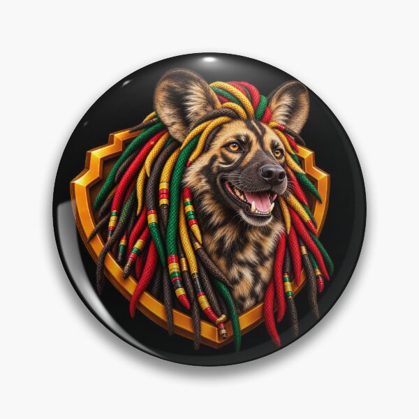 Item preview, Smiling African Wild Dog Rasta Dreadlocks - PLUSHIWORLD designed and sold by PLUSHIWORLDtm.
