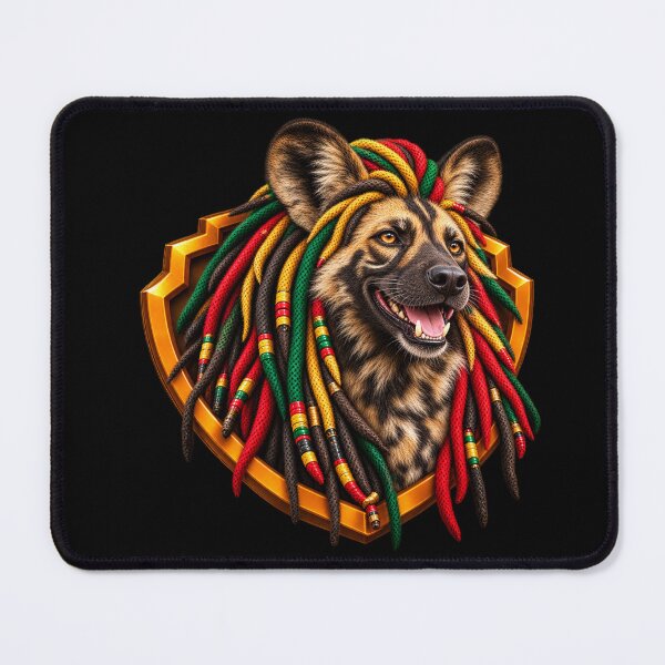 Item preview, Smiling African Wild Dog Rasta Dreadlocks - PLUSHIWORLD designed and sold by PLUSHIWORLDtm.