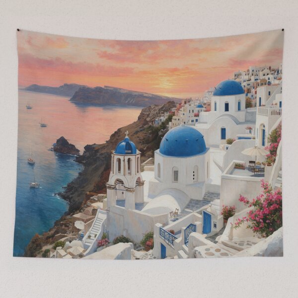 Item preview, Greek Island Coastal Village designed and sold by ZYVARENNE.