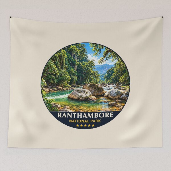 Item preview, Ranthambore National Park India – Vintage Tiger Safari Adventure designed and sold by Gideon Emmerich.
