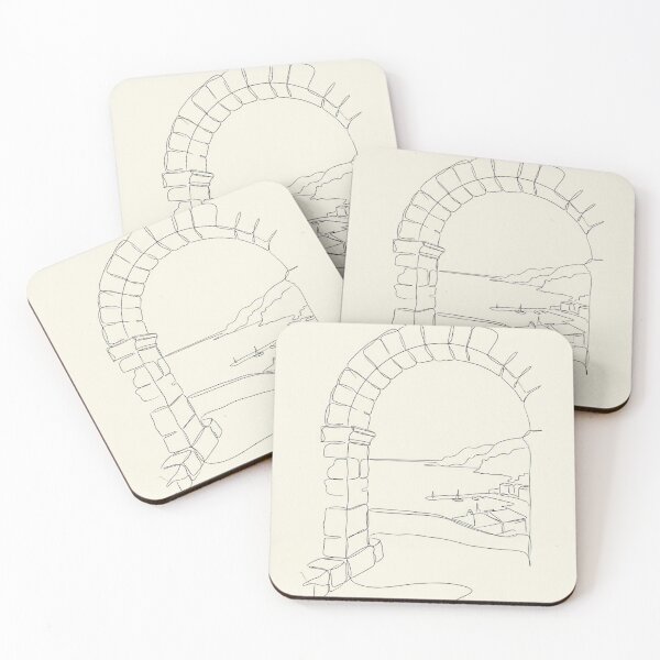 Item preview, Harbor Archway | Minimalist Mediterranean Line Art Print designed and sold by Zaramodo.