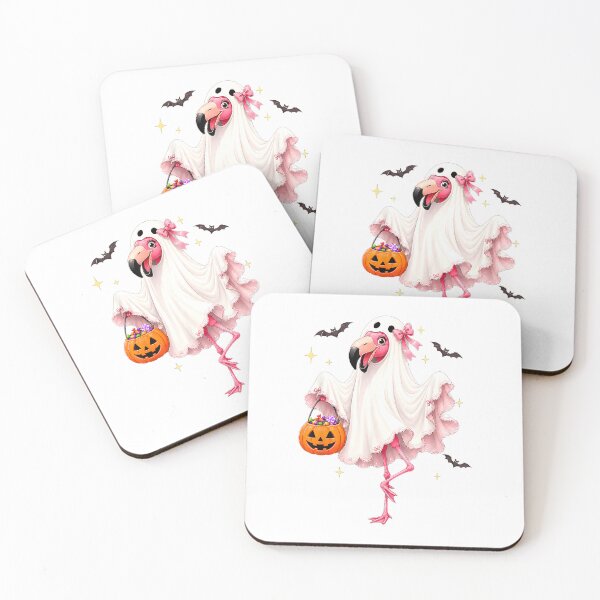 Item preview, Cute Trick or Treat Ghost Halloween Flamingo T-Shirt designed and sold by Alan Cruz.