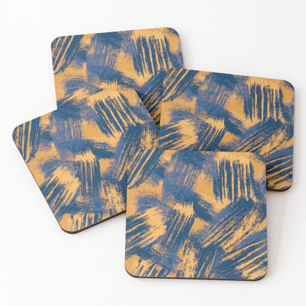 Item preview, Abstract Blue and Golden Orange Brush Stroke Pattern designed and sold by Snifferius.