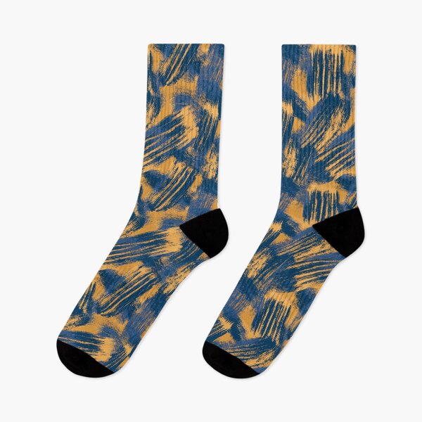 Item preview, Abstract Blue and Golden Orange Brush Stroke Pattern designed and sold by Snifferius.