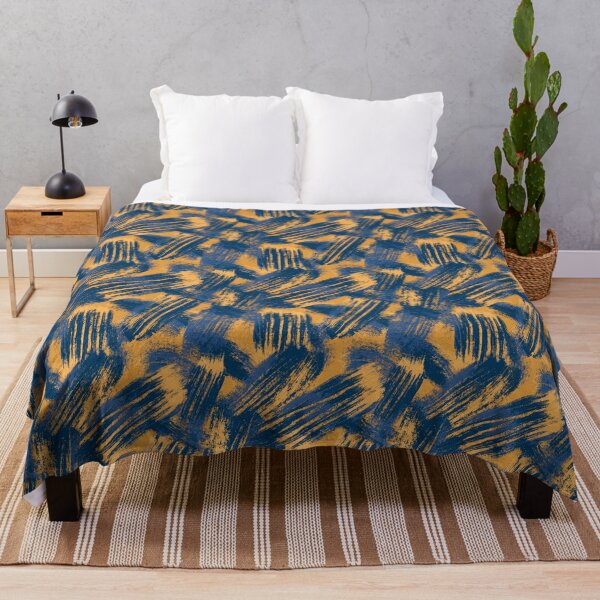 Item preview, Abstract Blue and Golden Orange Brush Stroke Pattern designed and sold by Snifferius.