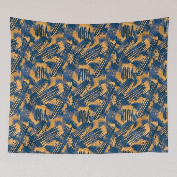 Item preview, Abstract Blue and Golden Orange Brush Stroke Pattern designed and sold by Snifferius.