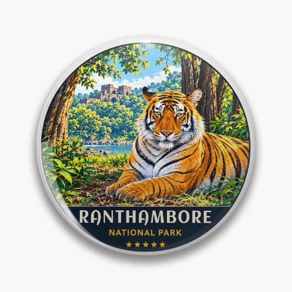 Item preview, Ranthambore National Park India – Vintage Tiger Safari Adventure designed and sold by Gideon Emmerich.