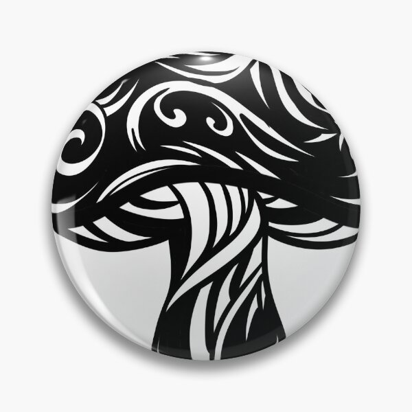 Item preview, Tribal Ornamental Mushroom Vector — Black and White Linocut Cottagecore Art designed and sold by LYAN-STORE.