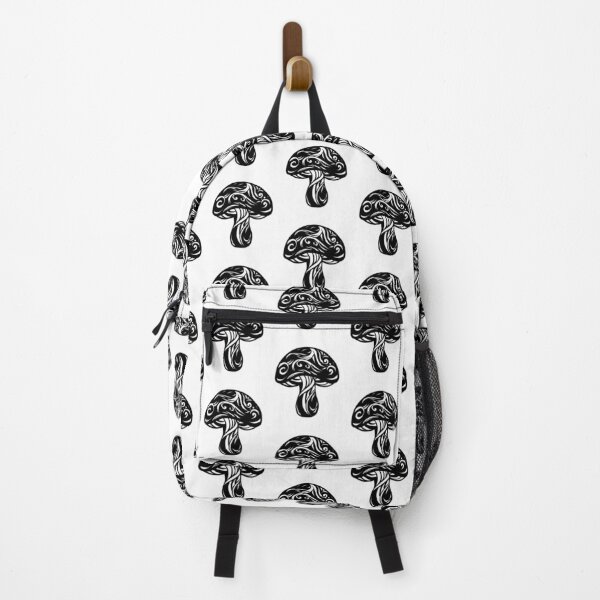 Item preview, Tribal Ornamental Mushroom Vector — Black and White Linocut Cottagecore Art designed and sold by LYAN-STORE.