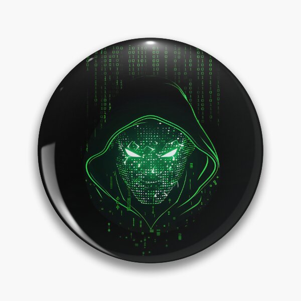 Item preview, Cyber Hacker Matrix Hooded Mask - Glowing Green Code Art designed and sold by Dakson Design - Fantasy Art.