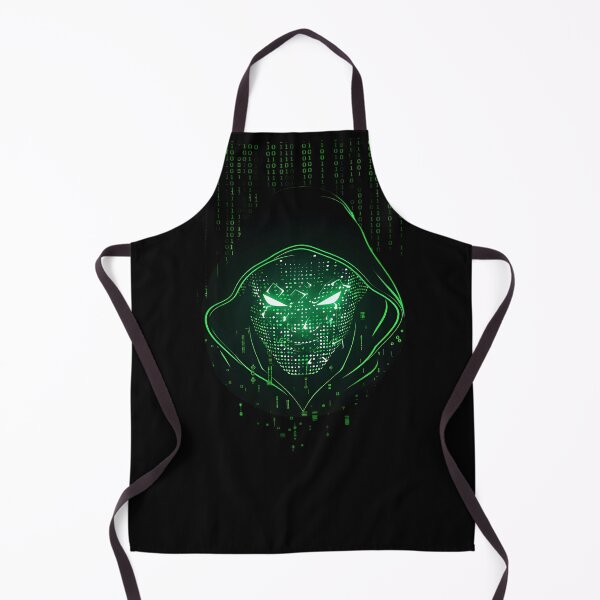 Item preview, Cyber Hacker Matrix Hooded Mask - Glowing Green Code Art designed and sold by Dakson Design - Fantasy Art.