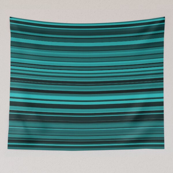 Item preview, Striped Pattern Teal Black designed and sold by ArtbyDebbieC.